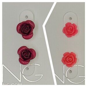 2-Pair Floral Stud Earrings